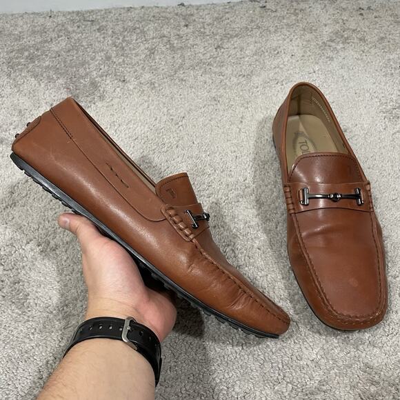 TOD’S Gommino Horsebit Driving Loafers Men’s Size 11 Brown Leather Slip On Shoes main image 11